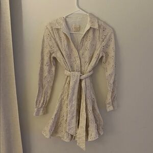 Sezane Cream Lace Dress